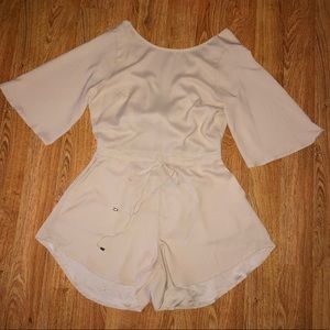 Romper with Tie Waist and Open Back